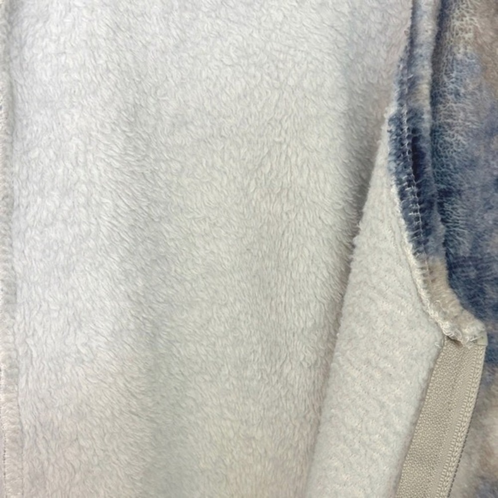 Natural Life Fleece Jumpsuit Blue Grey Womens M Tie Dye Zip Front Loungewear - Picture 8 of 8